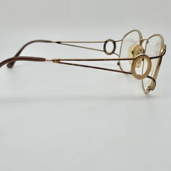 Christian Dior 2857 41 Gold Tortoise Oval Eyeglasses Frame Italy 56-16-130 main image 9
